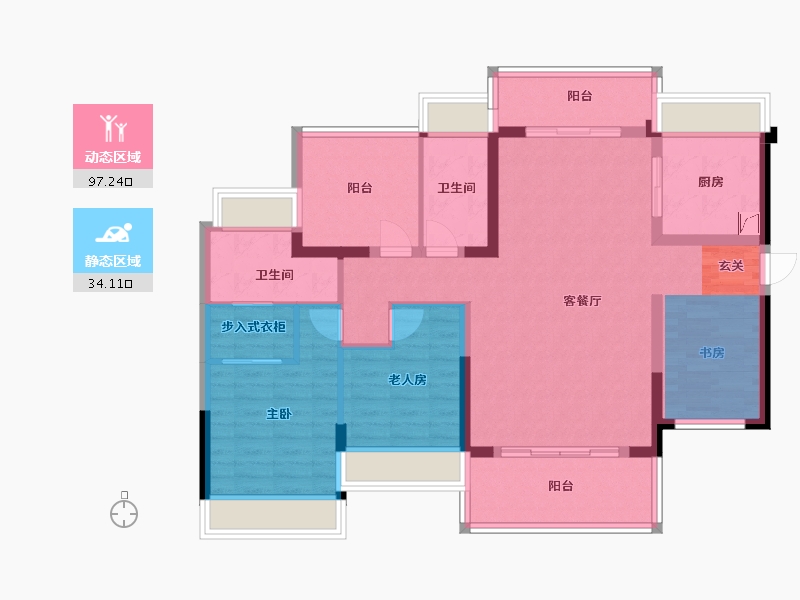 广东省-惠州市-华廷悦府-110.92-户型库-动静分区