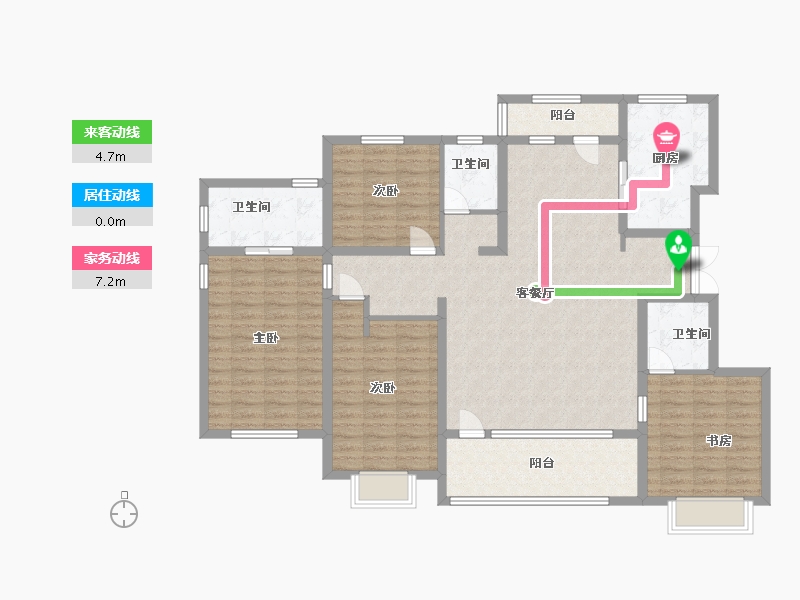 山东省-青岛市-远洋万和公馆-135.20-户型库-动静线