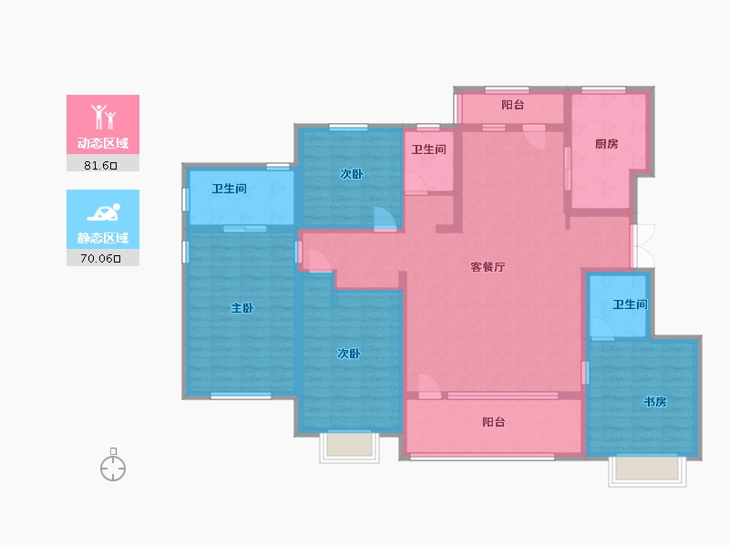 山东省-青岛市-远洋万和公馆-135.20-户型库-动静分区