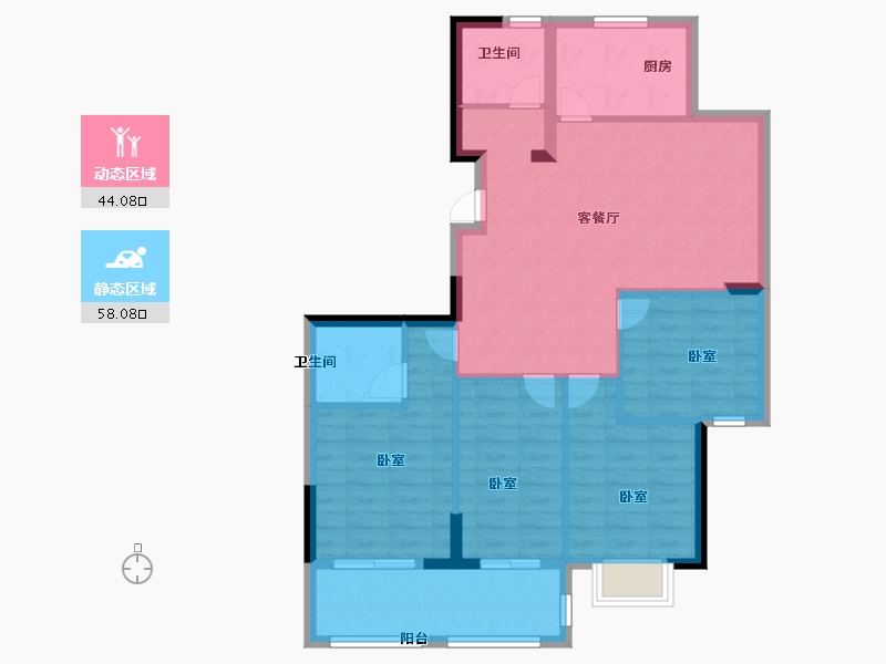 浙江省-宁波市-甬山书苑-92.09-户型库-动静分区