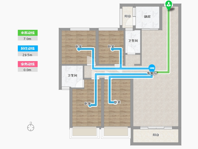 广东省-梅州市-御景蓝湾-96.52-户型库-动静线