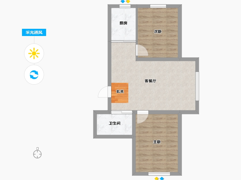 吉林省-长春市-多恩海棠湾-52.86-户型库-采光通风