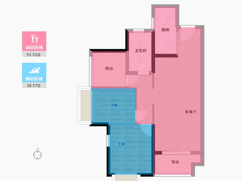 广东省-广州市-金地艺境天成-63.40-户型库-动静分区