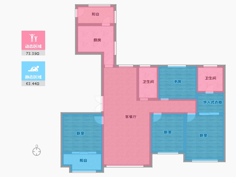 山东省-潍坊市-中帅•京公馆-121.34-户型库-动静分区