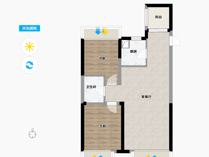 吉林省-长春市-青阳华府-60.22-户型库-采光通风