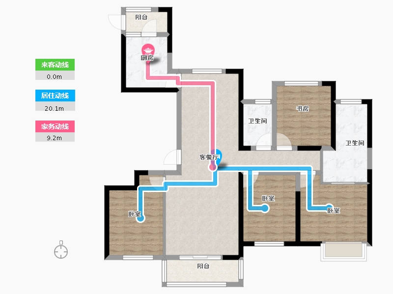 浙江省-宁波市-余姚中梁首府-114.00-户型库-动静线