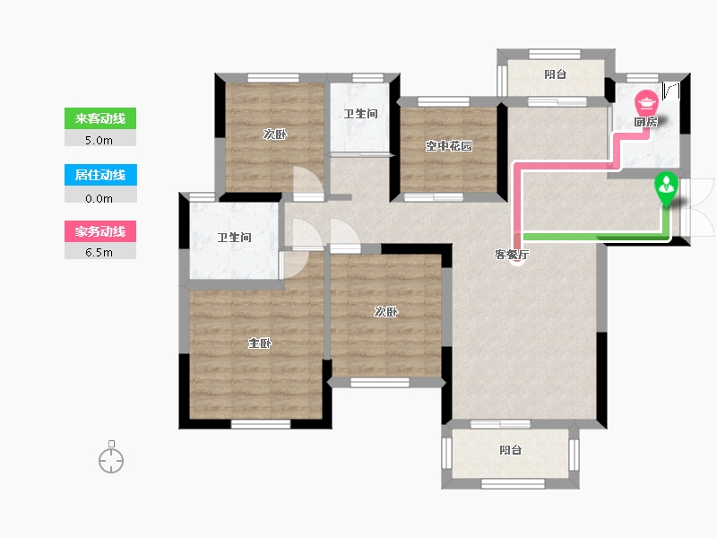 湖南省-长沙市-泰禹云开壹品·樾玺-87.23-户型库-动静线