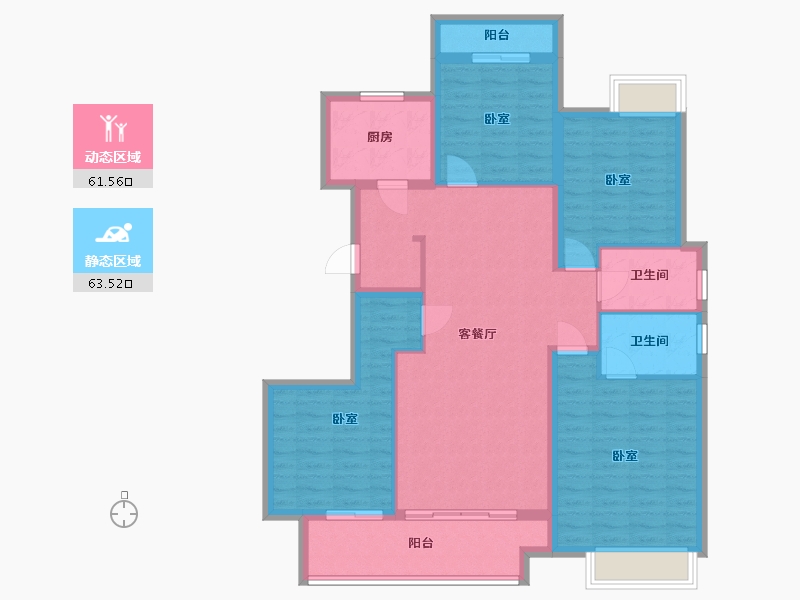 广东省-梅州市-保利江南和府-112.50-户型库-动静分区