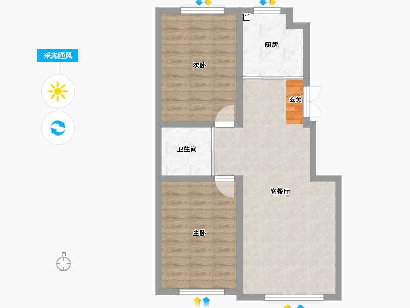 吉林省-长春市-米澜国际-67.87-户型库-采光通风