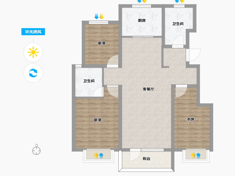 山东省-青岛市-泉源山庄-94.09-户型库-采光通风