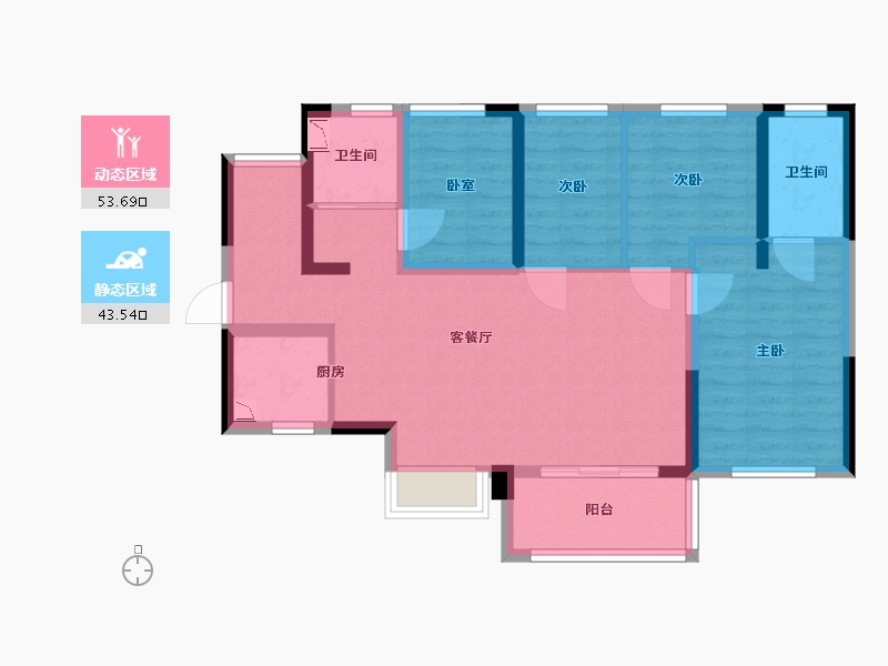 广东省-广州市-万科金域学府-85.51-户型库-动静分区