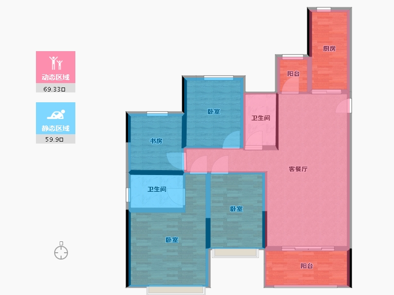 河南省-郑州市-恒大云玺-116.70-户型库-动静分区