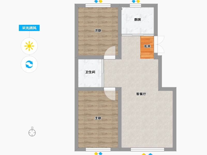 吉林省-长春市-米澜国际-54.58-户型库-采光通风