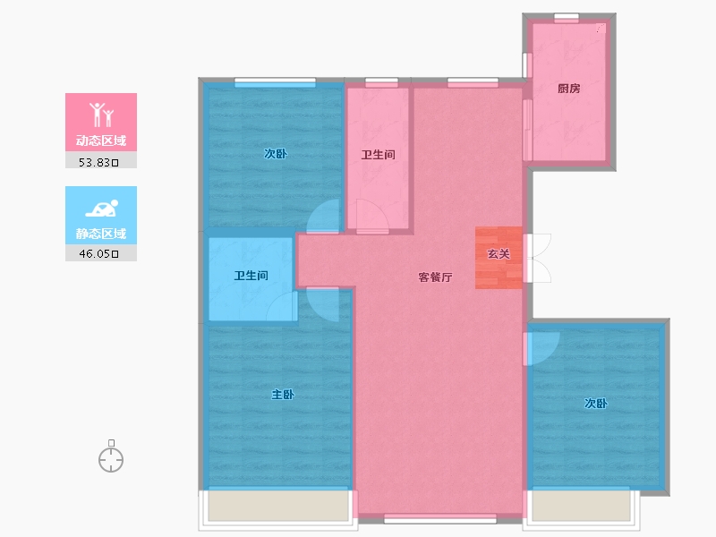 吉林省-长春市-米澜国际-90.84-户型库-动静分区