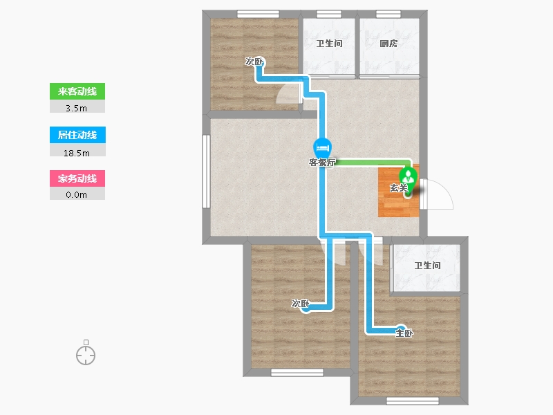 吉林省-长春市-多恩海棠湾-73.73-户型库-动静线