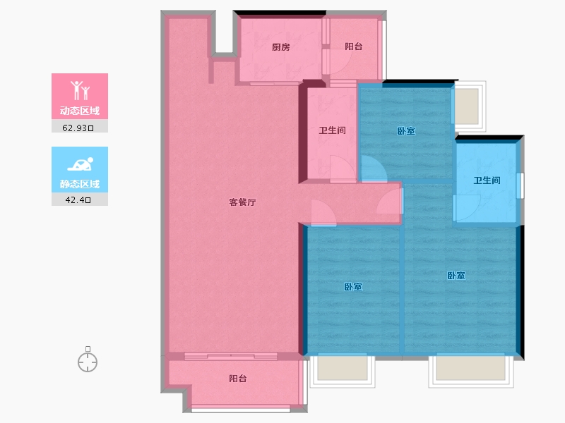 广东省-梅州市-艺展·熙园-94.83-户型库-动静分区