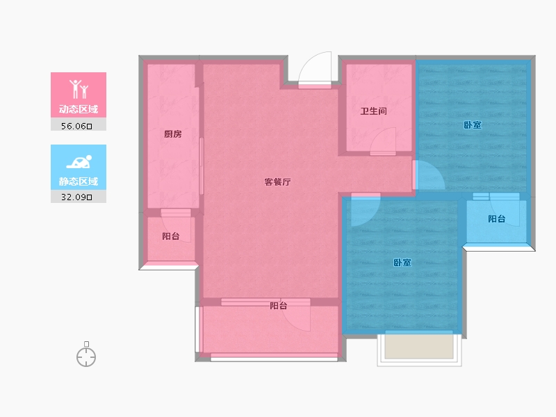 山东省-青岛市-泉源山庄-78.32-户型库-动静分区