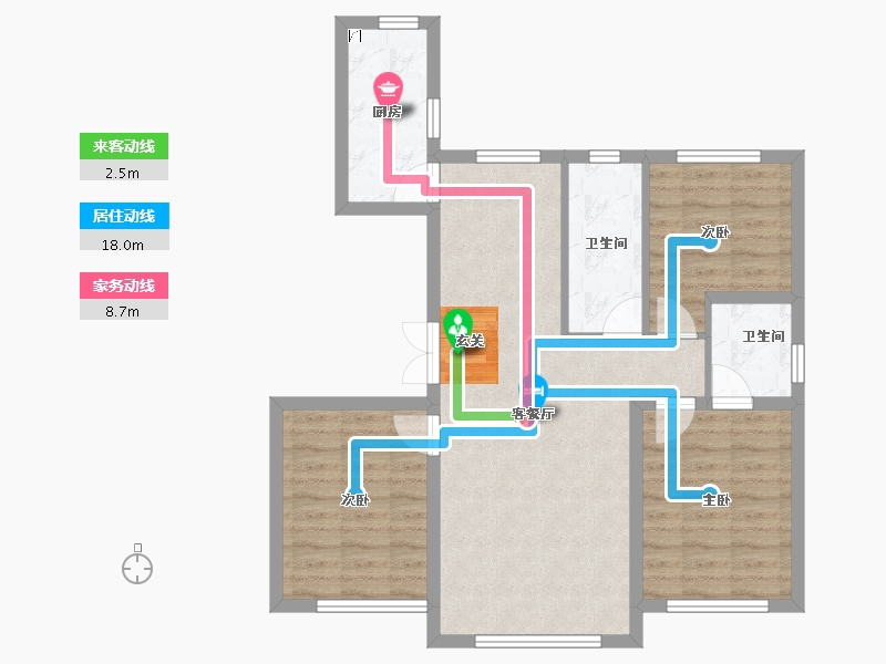 吉林省-长春市-米澜国际-76.78-户型库-动静线