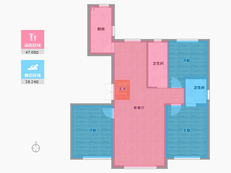 吉林省-长春市-米澜国际-76.78-户型库-动静分区