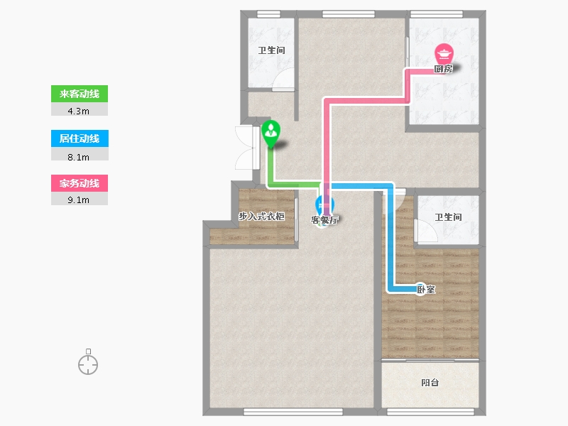 山东省-潍坊市-恒信君悦世家-110.87-户型库-动静线