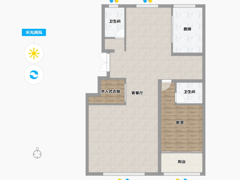 山东省-潍坊市-恒信君悦世家-110.87-户型库-采光通风