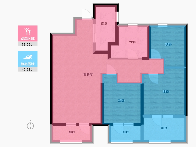 山东省-青岛市-龙湖昱城-82.00-户型库-动静分区