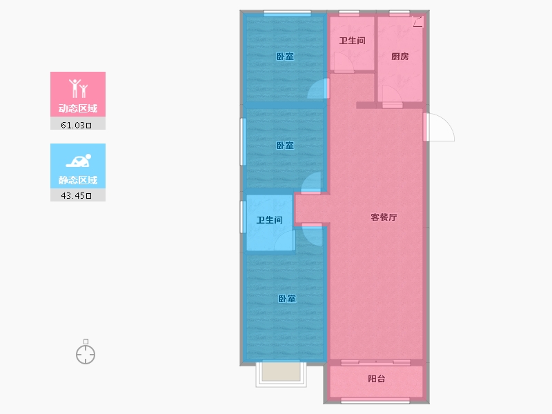 山东省-潍坊市-恒信·金玉豪府-93.55-户型库-动静分区