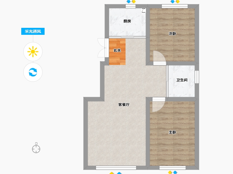 吉林省-长春市-米澜国际-54.00-户型库-采光通风