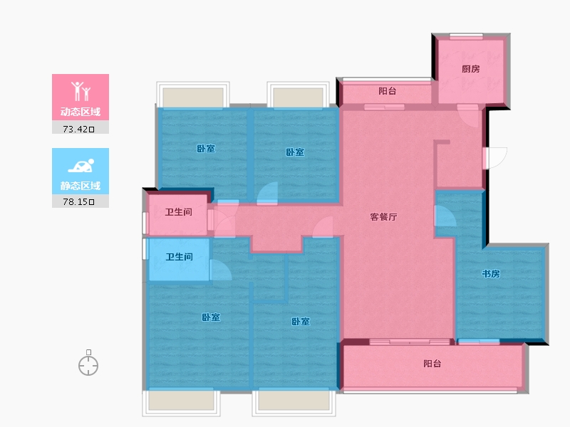 广东省-梅州市-保利江南和府-135.88-户型库-动静分区