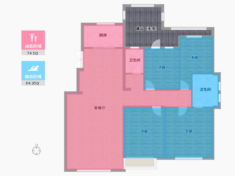 吉林省-长春市-高新君園-141.89-户型库-动静分区