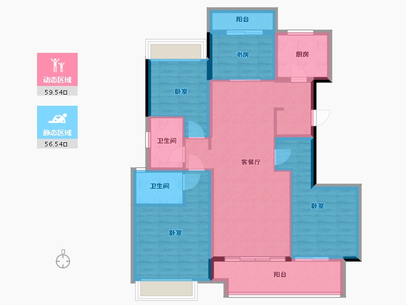 广东省-梅州市-保利江南和府-103.79-户型库-动静分区