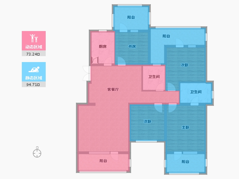 吉林省-长春市-高新君園-149.76-户型库-动静分区