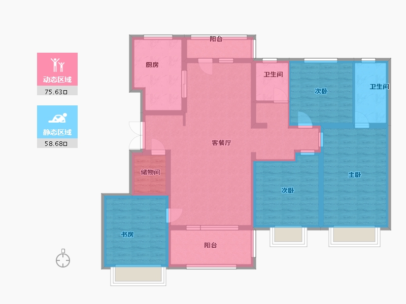 山东省-青岛市-远洋万和公馆-119.20-户型库-动静分区