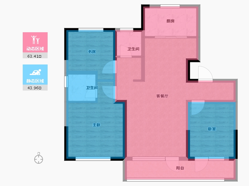 山东省-青岛市-澜山悦府-95.32-户型库-动静分区