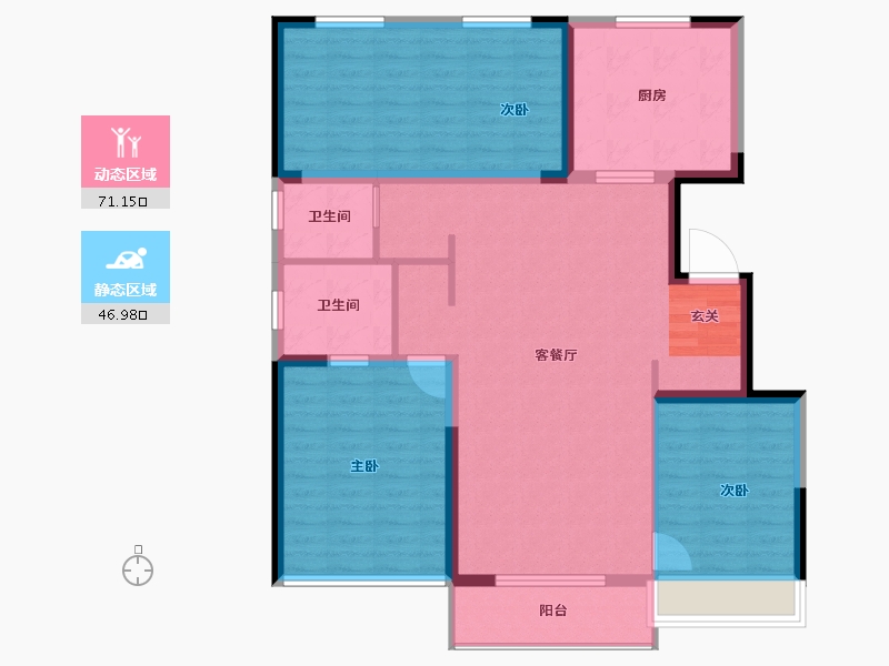 吉林省-长春市-万科繁荣里-106.82-户型库-动静分区