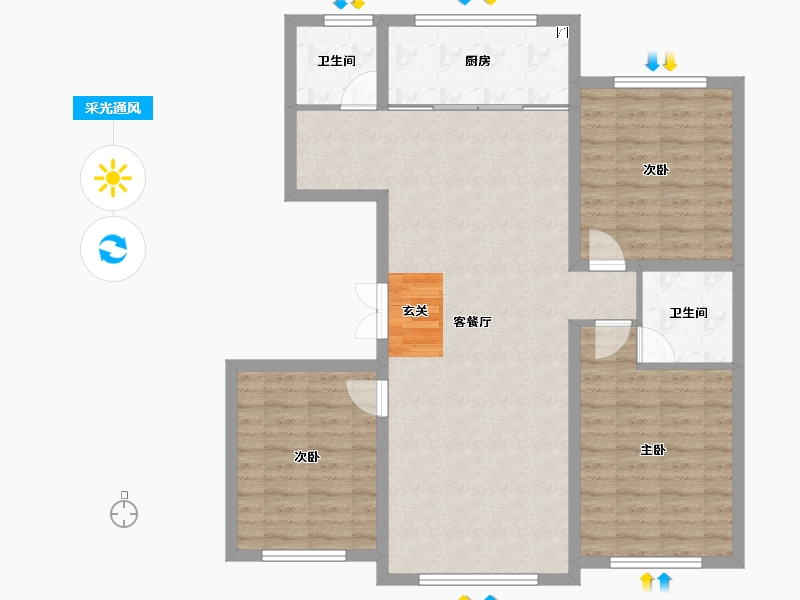 吉林省-长春市-米澜国际-100.14-户型库-采光通风