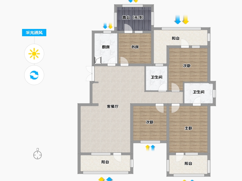 吉林省-长春市-高新君園-149.01-户型库-采光通风