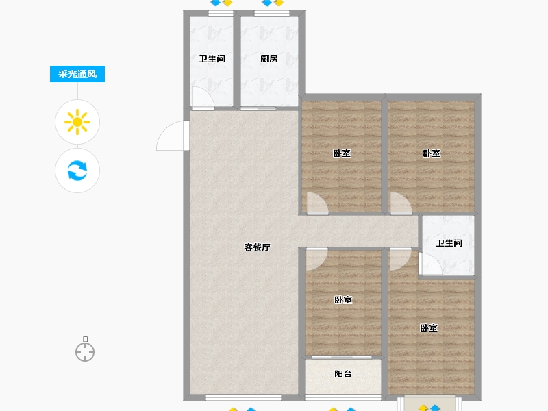 山东省-潍坊市-恒信·金玉豪府-121.00-户型库-采光通风