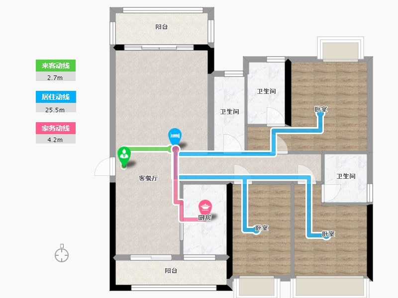 广东省-梅州市-艺展·熙园-101.88-户型库-动静线