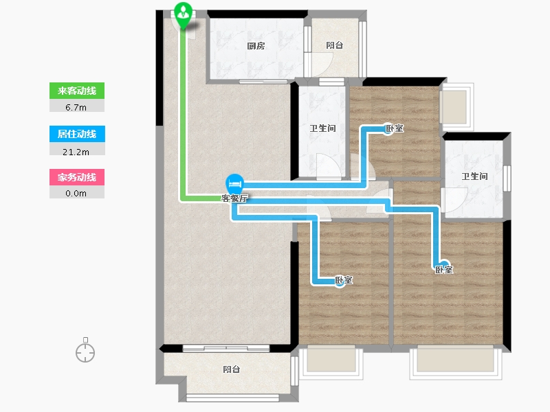 广东省-梅州市-艺展·熙园-95.45-户型库-动静线