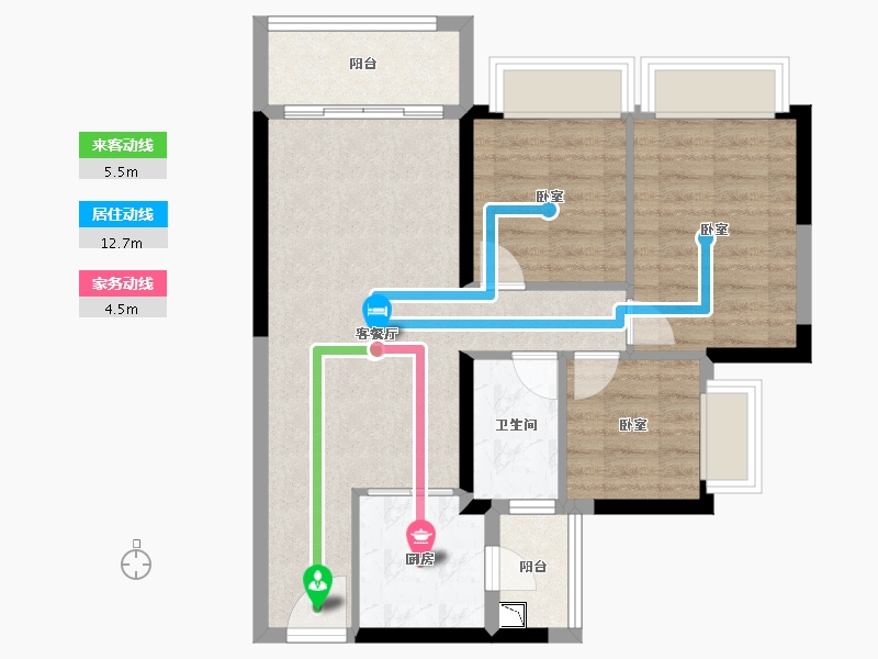 广东省-广州市-敏捷绿湖首府-70.50-户型库-动静线