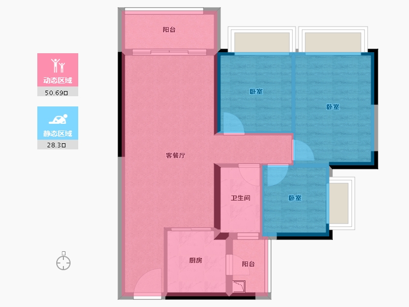 广东省-广州市-敏捷绿湖首府-70.50-户型库-动静分区