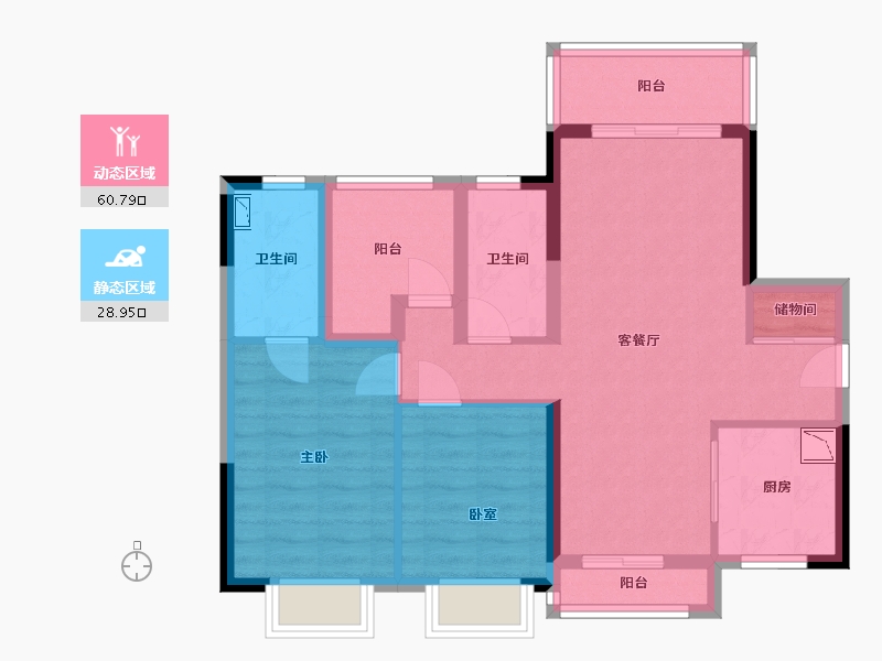 广东省-广州市-金地艺境天成-78.99-户型库-动静分区