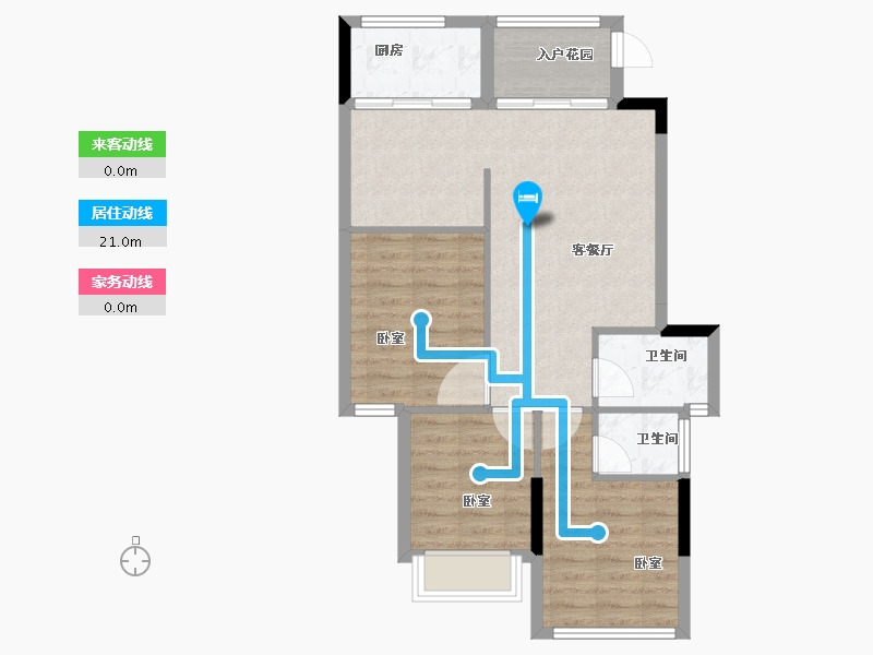 广东省-汕头市-国瑞四季园-70.74-户型库-动静线