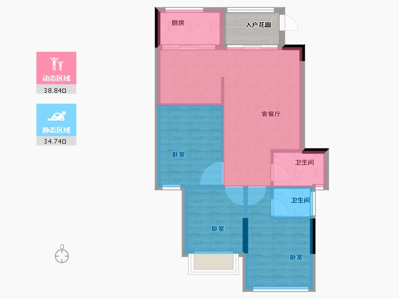 广东省-汕头市-国瑞四季园-70.74-户型库-动静分区