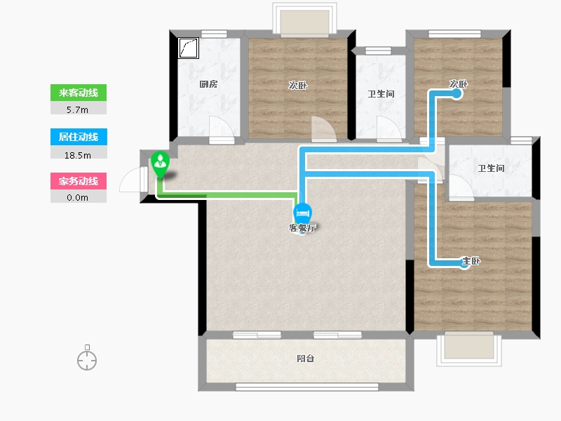 湖南省-长沙市-珠江东方明珠-96.63-户型库-动静线