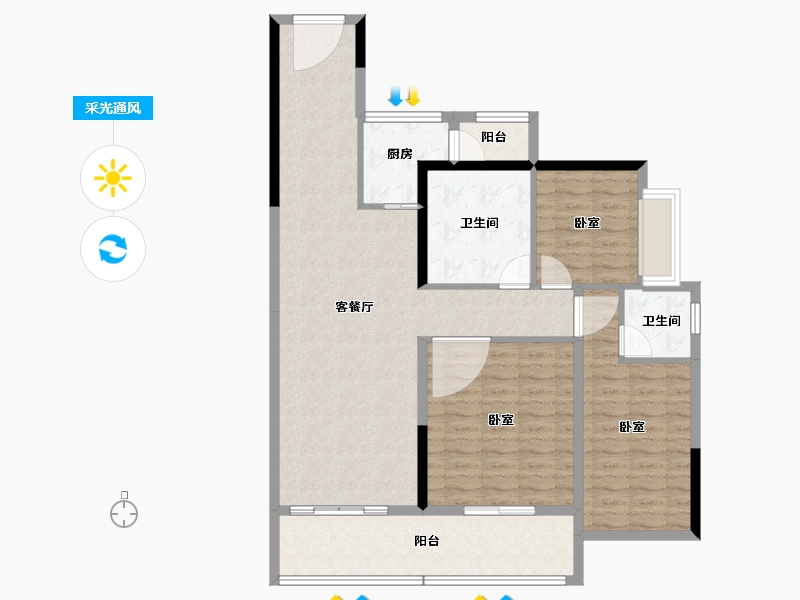 广东省-湛江市-裕达豪庭-109.28-户型库-采光通风