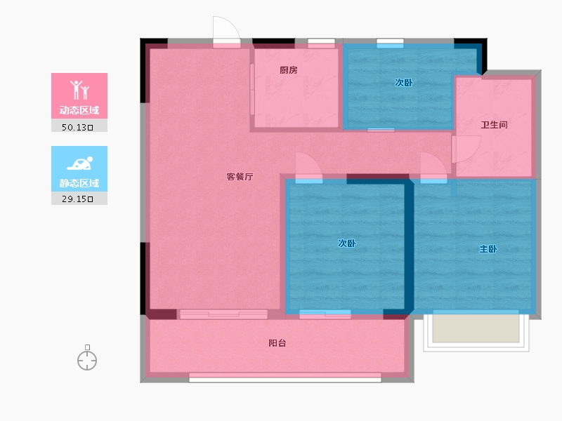 山东省-青岛市-鑫源珺府-70.40-户型库-动静分区