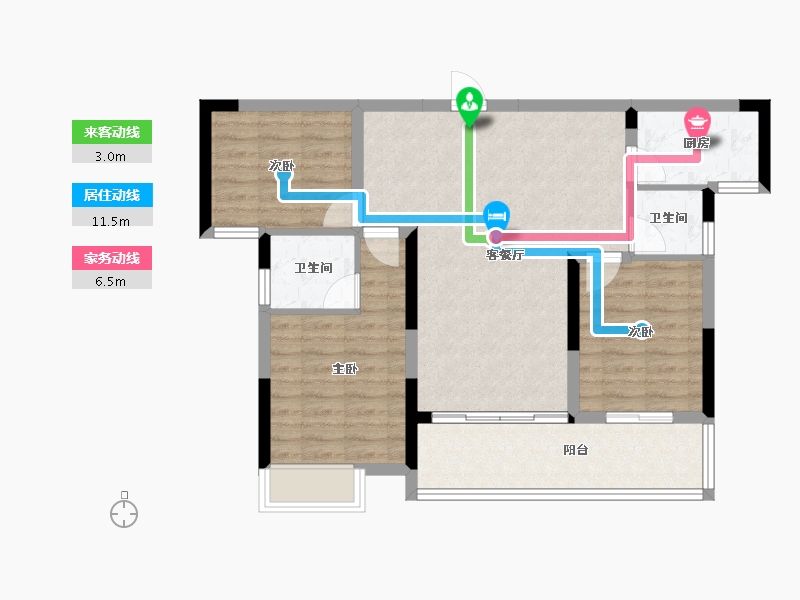 湖南省-长沙市-鲁商·星雅美辰-81.01-户型库-动静线