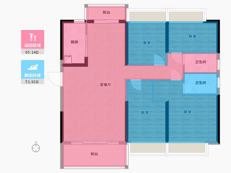 湖南省-怀化市-怀化·碧桂园-105.10-户型库-动静分区